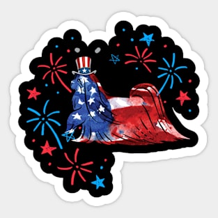 Maltese Uncle Sam Hat 4Th Of July Sticker